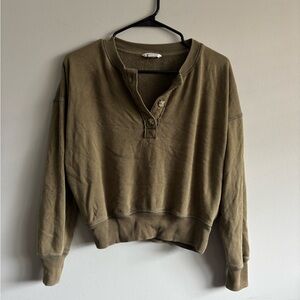 American Eagle Outfitters Khaki V-Neck Sweater